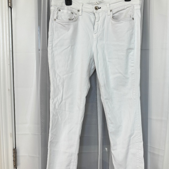 Rag & Bone White Denim Dre Capri Raw Hem Jeans - Picture 1 of 4
